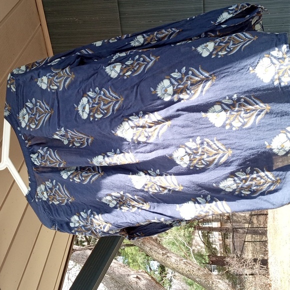 LOFT cotton rayon sheer oversized top Sm - Picture 6 of 11